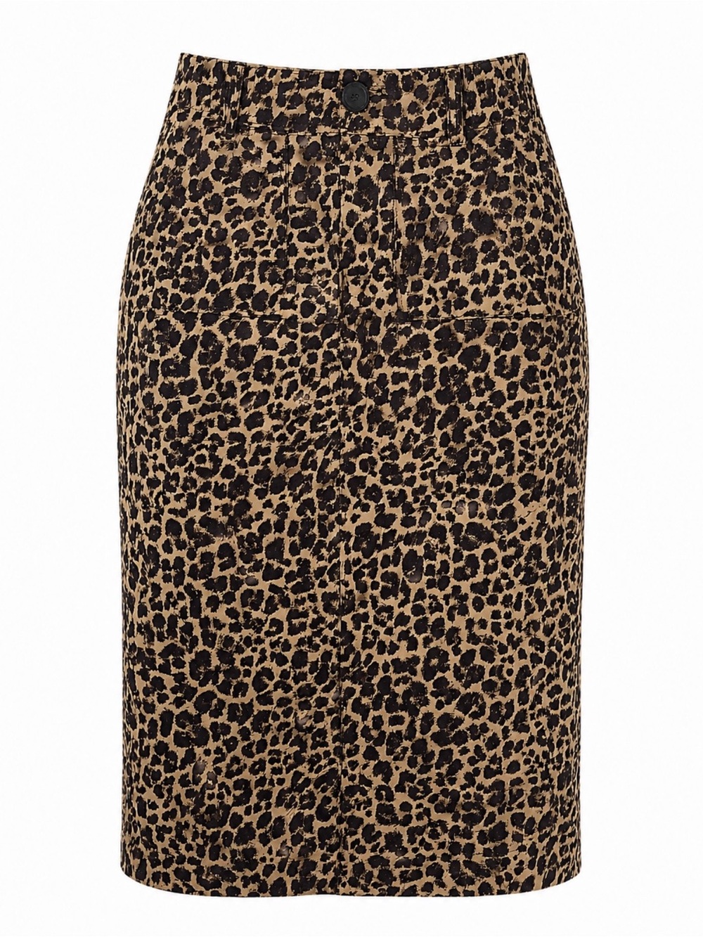 Maeve Anthropologie Leopard Print Pencil Skirt XS Stretch Cotton Blend Safari